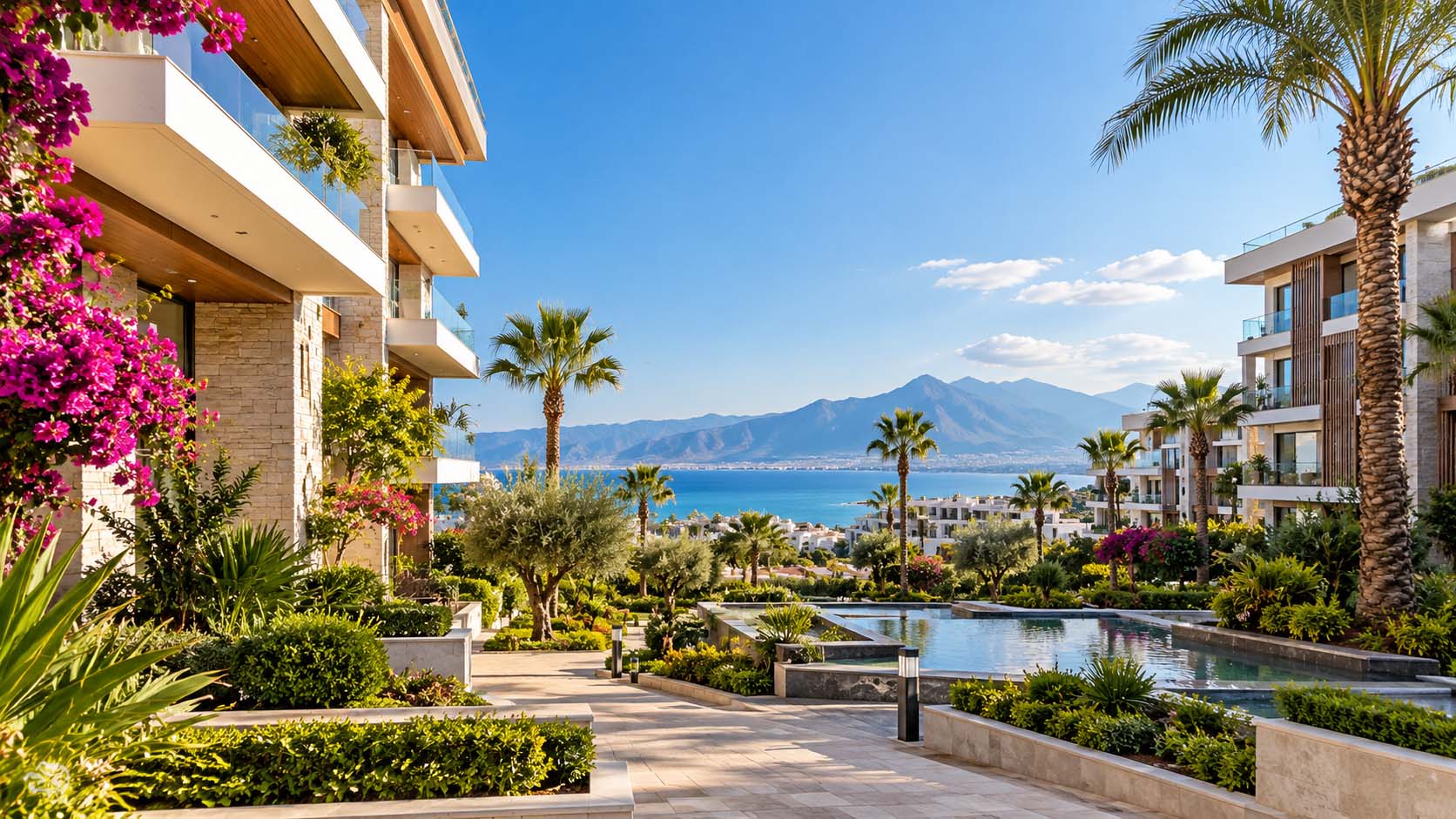 Antalya'da modern konutların bulunduğu yaşam alanı